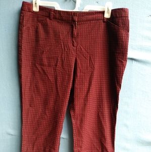 Zac & Rachel Women's Size 16 Burgundy Houndstooth Pants